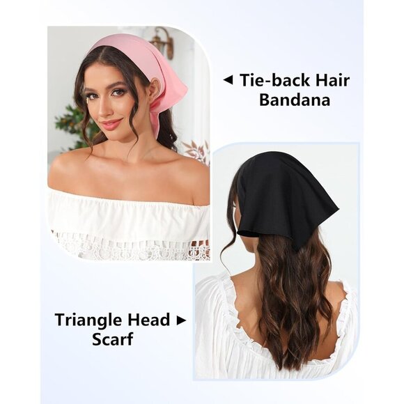 Women Head Scarf 3Pcs Polyester Tie-Back Boho Floral Hair Bandanas